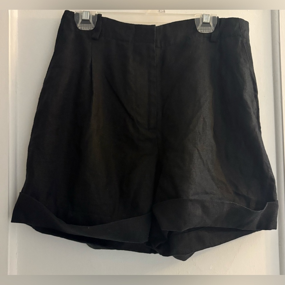 & Other Stories 100% Linen Tailored Shorts Size 2